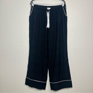 Jason Wu Pants Womens Size XL Black White Side Piping Pull On Drawstring Pockets